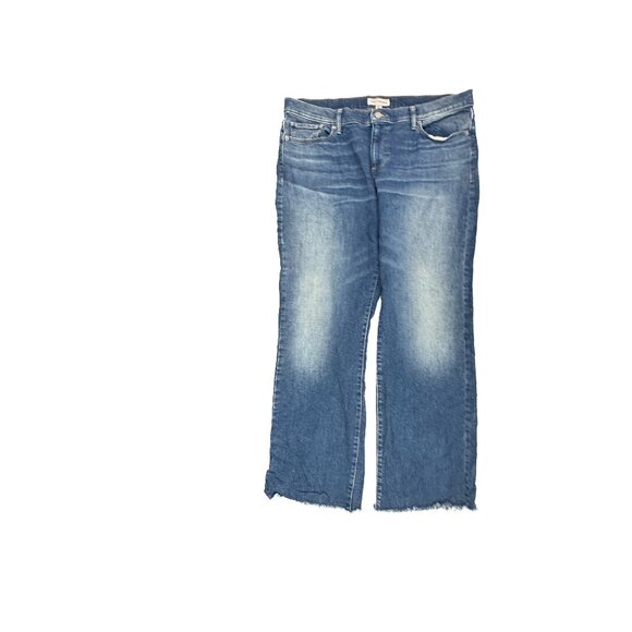 Lucky Brand Easy Rider Boot Raw Hem Women's size 14 Dark Wash Blue Denim Jeans - Picture 1 of 6